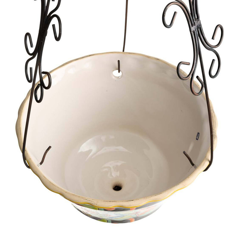 Plow & Hearth Authentic Mexican Talavera Clay Indoor/Outdoor Hanging